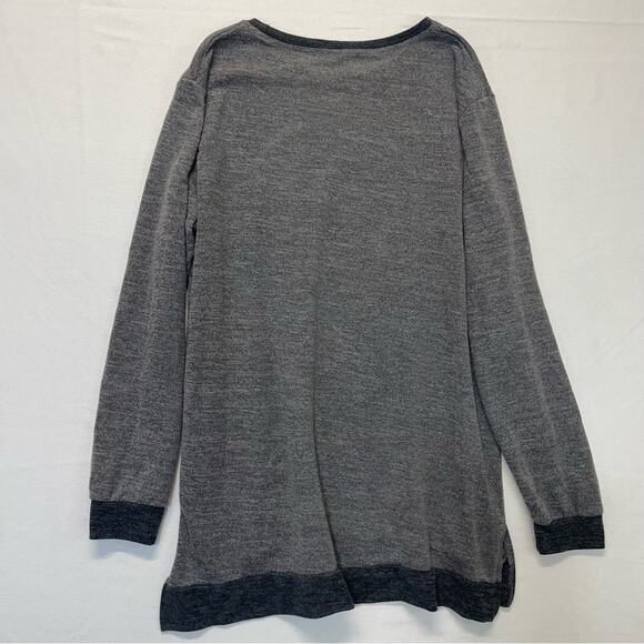 Gray Ringer Knit Sweater Women’s Size Large - Picture 4 of 9